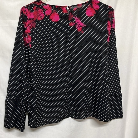 Apt.9 Blouse Hi -Low Floral Stripes Top ✝️ - Picture 4 of 11